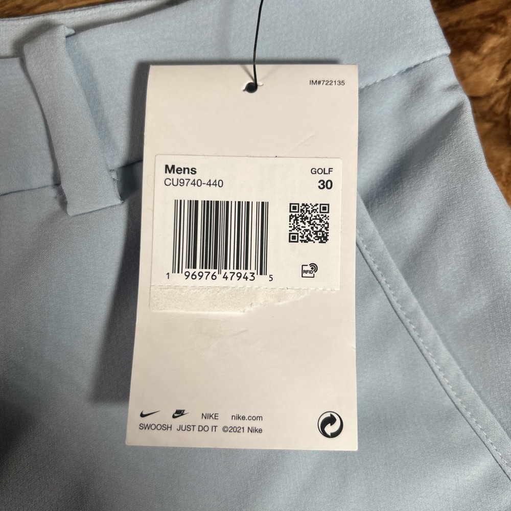 NWT Nike Dri Fit Hybrid Golf Shorts Men's 30 Light Blue 10" Performance Stretch - Picture 3 of 7